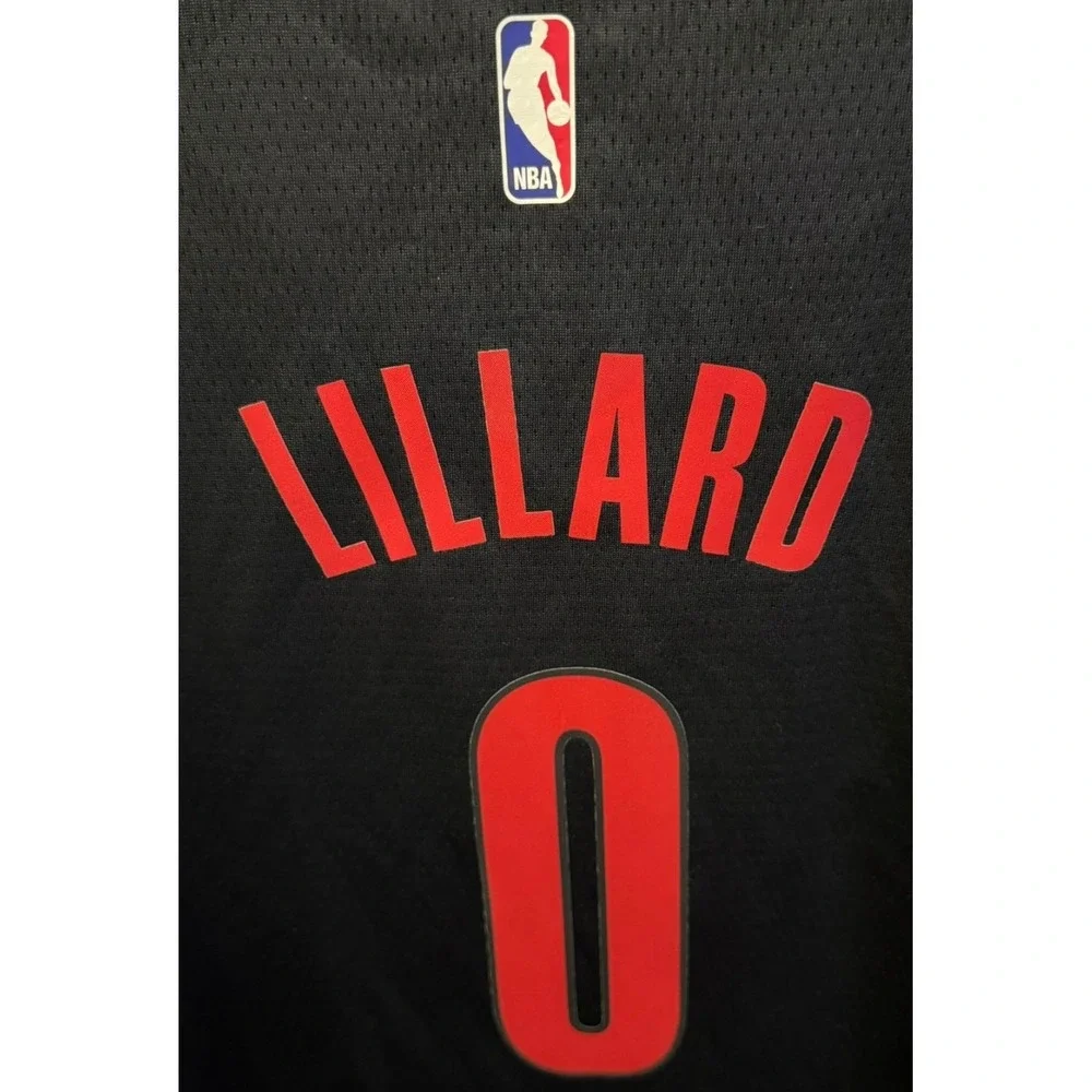 Nike Portland Trail Blazers Damian Lillard Jersey Black Kids Large 14/16 NBA NWT